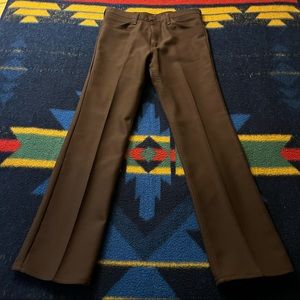 Wrangler Vintage Pleated Flare Polyester Pants (34 x 33)